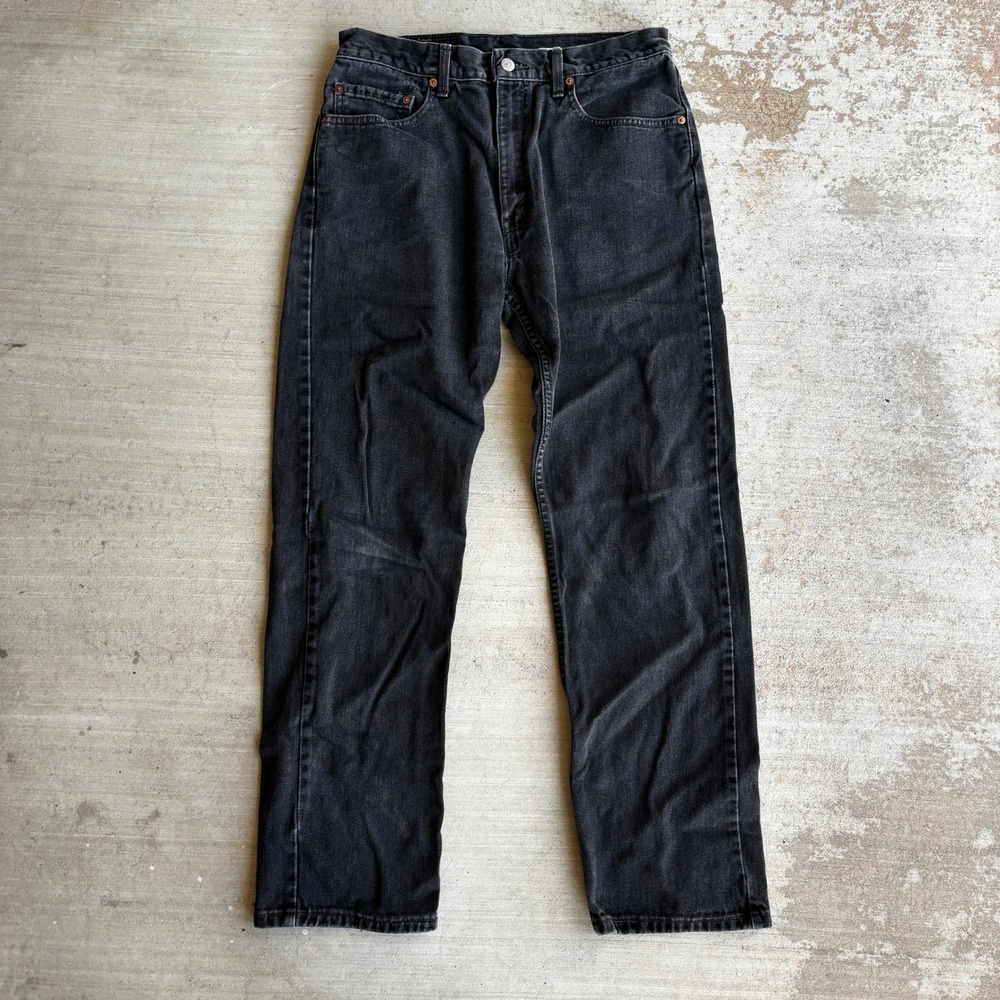 Vintage Levi 505 Mens Faded Black Straight Leg Jeans 34x32 Made in Canada Y2K